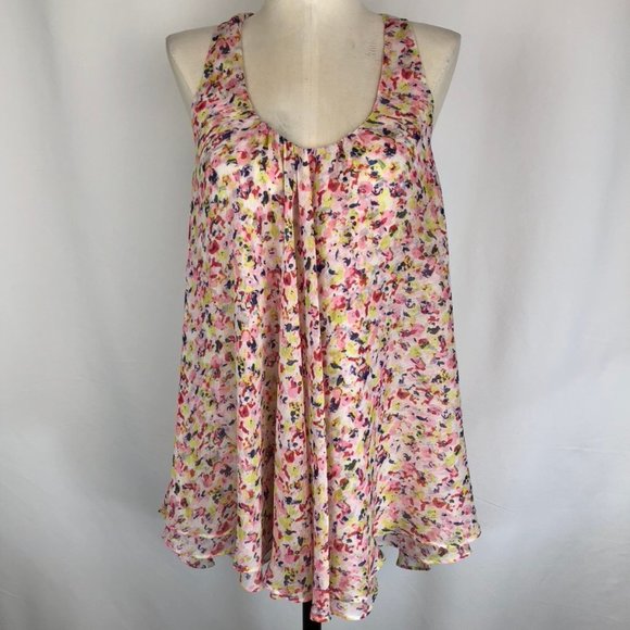McGinn Floral Flouncy Top with Ruffle Back